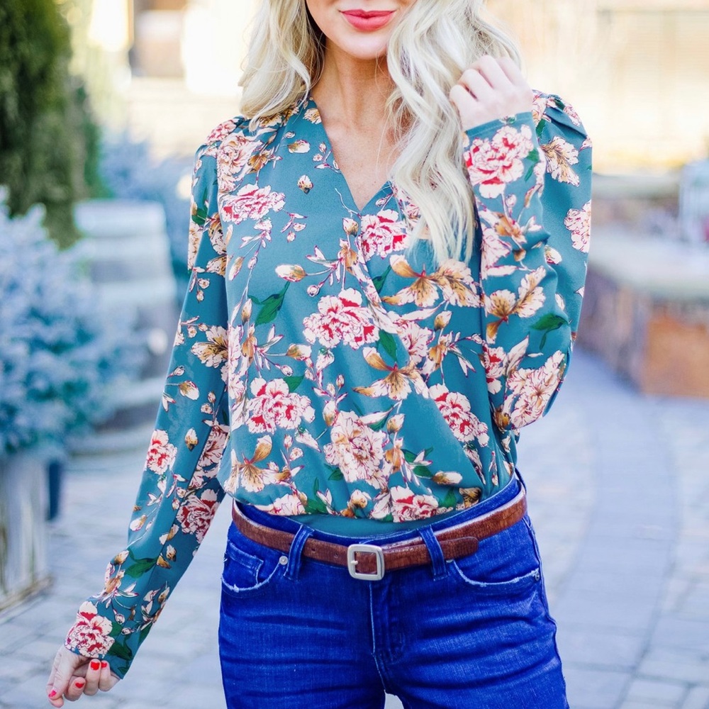 Antique Floral Bodysuit - Picture 2 of 7